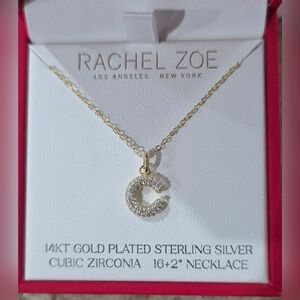Rachel Zoe Letter "C" Necklace, 14K Gold Plated Sterling Silver